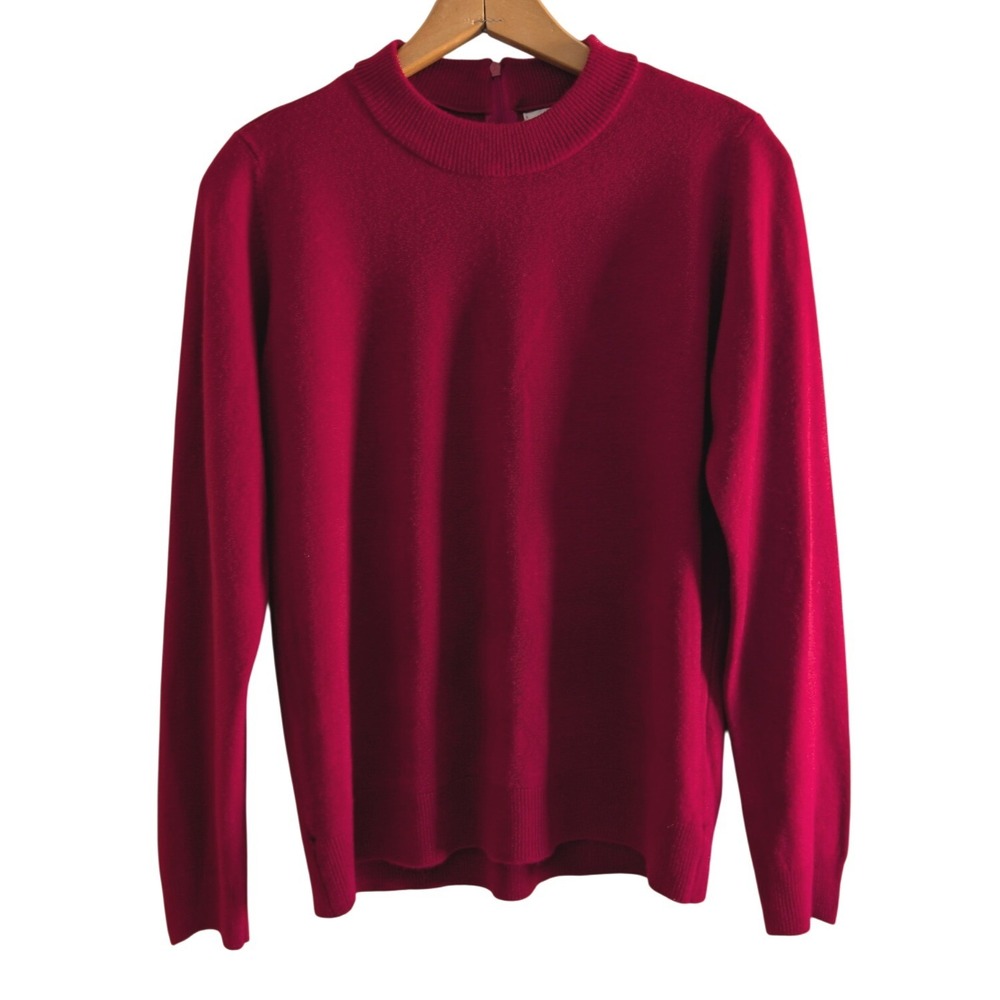 Vintage Carolyn Taylor Petite Red Mock Neck Sweater Long Sleeve Petite Large